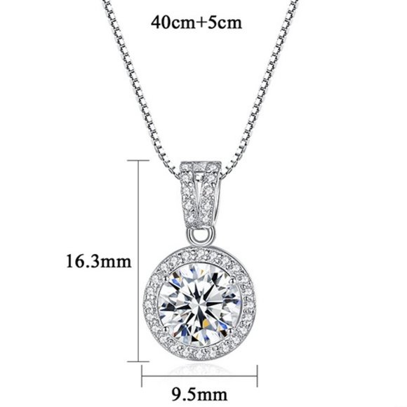 Certified 1ct. t.w. Moissanite Diamond Halo Necklace NEW K - Picture 8 of 12